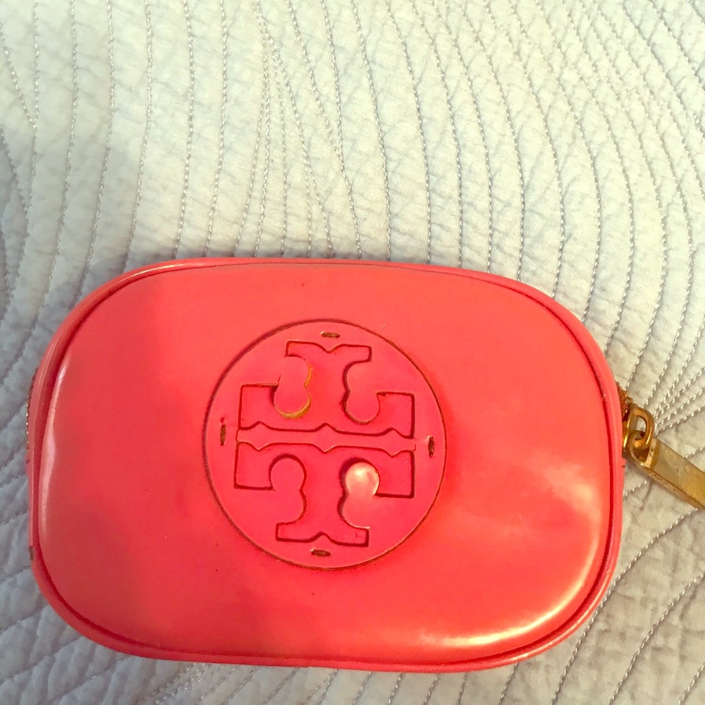 Tory Burch glossy makeup bag